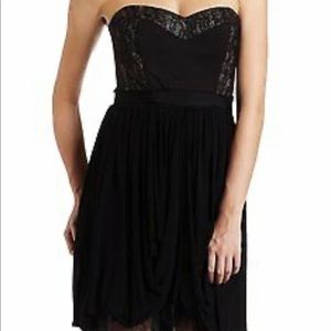 BCBG MAXAZRIA Black Strapless Cocktail Dress